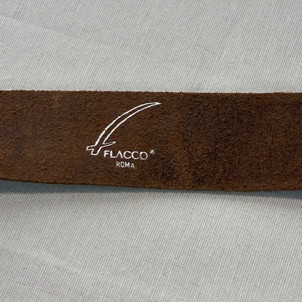 Y2K Flacco Roma Belt Studded Crystal Canvas Leather Distressed Boho‎ Festival - Picture 15 of 15